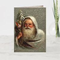 Vintage Padre Natal em Neve com Brinquedos