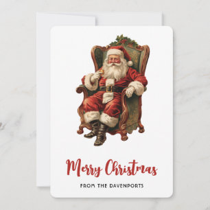 Cartão De Festividades Vintage Papais noeis Natal Tradicional