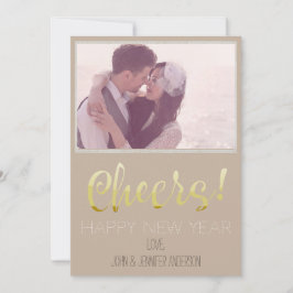 Cartão De Festividades Vintage Paper Feliz ano novo with Photo