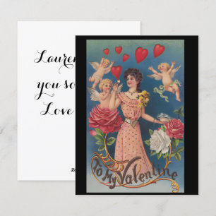 Cartão De Festividades Vintage Para o Meu Dia dos Namorados Senhora com Q