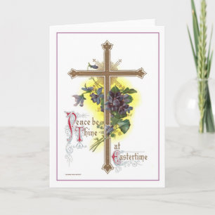 Cartão De Festividades Vintage Páscoa Cross