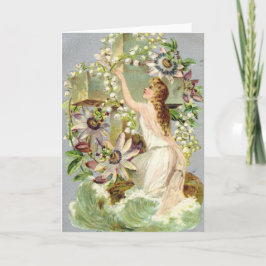 Cartão De Festividades Vintage Páscoa Cross