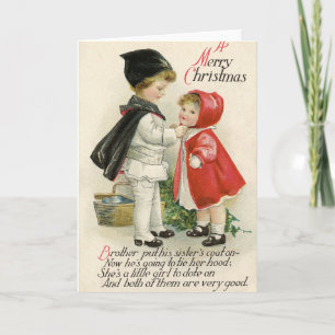 Cartão De Festividades Vintage pastel color Typografia infantil de Natal