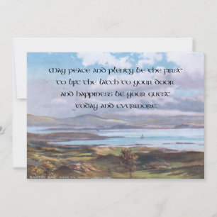 Cartão De Festividades Vintage Peaceful Bantry Bay & Irish Blessing