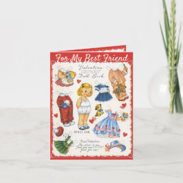 Cartão De Festividades Vintage personalizado das bonecas dia dos