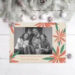 Cartão De Festividades Vintage Poinsettias Ivory Photo<br><div class="desc">Personalize com sua saudação ou mensagem para a época de feriados. Quadro original de Becky Nimoy. Adicione uma foto atrás ou uma mensagem. O padrão pode ser removido se desejar</div>