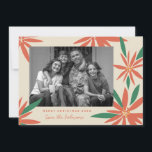 Cartão De Festividades Vintage Poinsettias Ivory Photo<br><div class="desc">Personalize com sua saudação ou mensagem para a época de feriados. Quadro original de Becky Nimoy. Adicione uma foto atrás ou uma mensagem. O padrão pode ser removido se desejar</div>