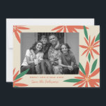 Cartão De Festividades Vintage Poinsettias Ivory Photo<br><div class="desc">Personalize com sua saudação ou mensagem para a época de feriados. Quadro original de Becky Nimoy. Adicione uma foto atrás ou uma mensagem. O padrão pode ser removido se desejar</div>