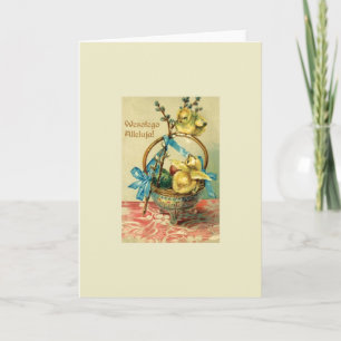 Cartão De Festividades Vintage Polonês Wesołego Alleluja Páscoa Card