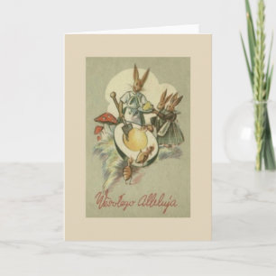 Cartão De Festividades Vintage Polonês Wesołego Alleluja Páscoa Card