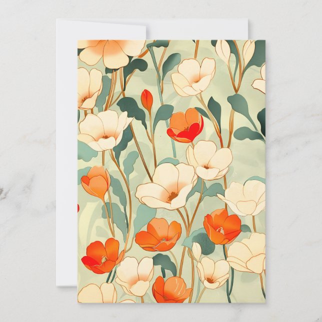 Cartão De Festividades Vintage Poppy Blossom (Frente)