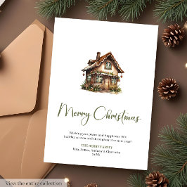 Cartão De Festividades Vintage Printable Botanical Christmas Greeting