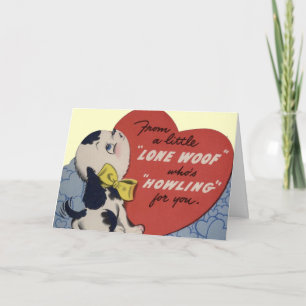 Cartão De Festividades Vintage Puppy Valentine Card