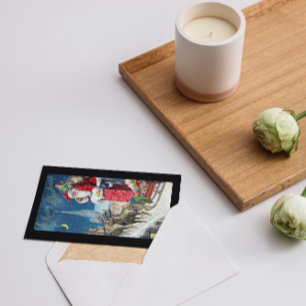 Cartão De Festividades Vintage Red Christmas Eve Papais noeis Gifts Deers