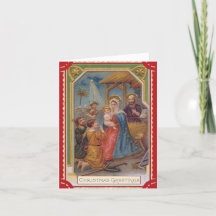 Vintage Red Madonna E Infância Natal Religioso