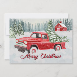 Cartão De Festividades Vintage Red Truck Bringing Christmas Cheer in the 