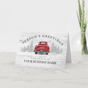 Cartão De Festividades Vintage Red Truck Rustic Business Dentro White