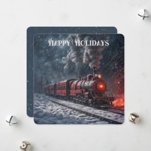 Cartão De Festividades Vintage Red Vintage Train