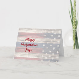 Cartão De Festividades Vintage Red White Blue Faux Stars