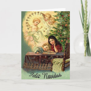 Cartão De Festividades Vintage Religious Hispanic / Latino Christmas Card