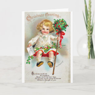 Cartão De Festividades Vintage Reproduction Christmas Art
