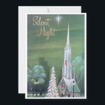 Cartão De Festividades Vintage Retro Christmas Church Winter<br><div class="desc">Linda igreja de Natais vintages silenciosa cena de neve de inverno. Adição perfeita à sua coleção de vintage ou excelente de enviar para a família e amigos durante o período de férias. Isso pode ser transferido para outros produtos,  inclusive um cartão de feriado dobrado.</div>