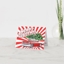 Cartão De Festividades Vintage Retro Clássico de Natal Personalizável