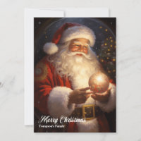 Vintage retro clássico Papai Noel com neve