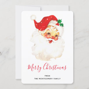 Cartão De Festividades Vintage Retro Jolly Old Papai Noel Natal