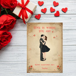 Cartão De Festividades Vintage Retro Pin-Up Valentine's Day Card