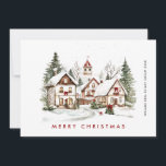 Cartão De Festividades Vintage Retro Winter Town Christmas Corporate<br><div class="desc">Surpreenda e traga alegria aos próximos e torne a celebração inesquecível. Para mais personalização,  clique no link "personalizar mais" e use nossa ferramenta design para modificar esse modelo.</div>