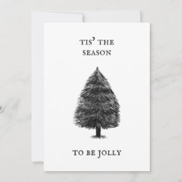 Cartão De Festividades Vintage Rustic Black Tis' The Season to Be Jolly