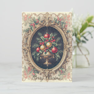 Cartão De Festividades Vintage Rustic Style Victorian Feliz Natal