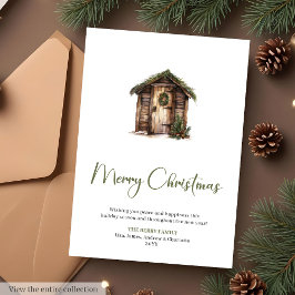 Cartão De Festividades Vintage Sage Terracotta Christmas Greeting Card
