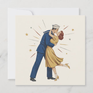 Cartão De Festividades Vintage Sailor Kiss Pinup