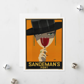 Cartão De Festividades Vintage Sandeman Ad