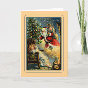 Cartão De Festividades Vintage Santa