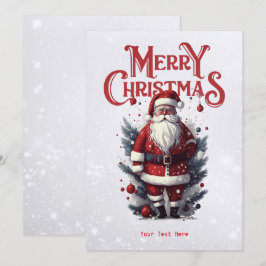 Cartão De Festividades Vintage Santa Claus