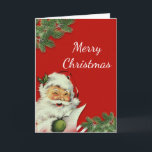 Cartão De Festividades Vintage Santa Claus Red Christmas Saudação Fold<br><div class="desc">Vintage Papai Noel Red Christmas Saudando Cartão Dobrado. Personalize com qualquer texto na frente e no dentro. Itens correspondentes disponíveis.</div>