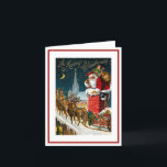 Cartão De Festividades Vintage Santa Claus Vittorian Christmas Carolers<br><div class="desc">Santa Claus Vintage Santa Claus Cartão de Férias de Natal vitoriano dos Caroleiros</div>