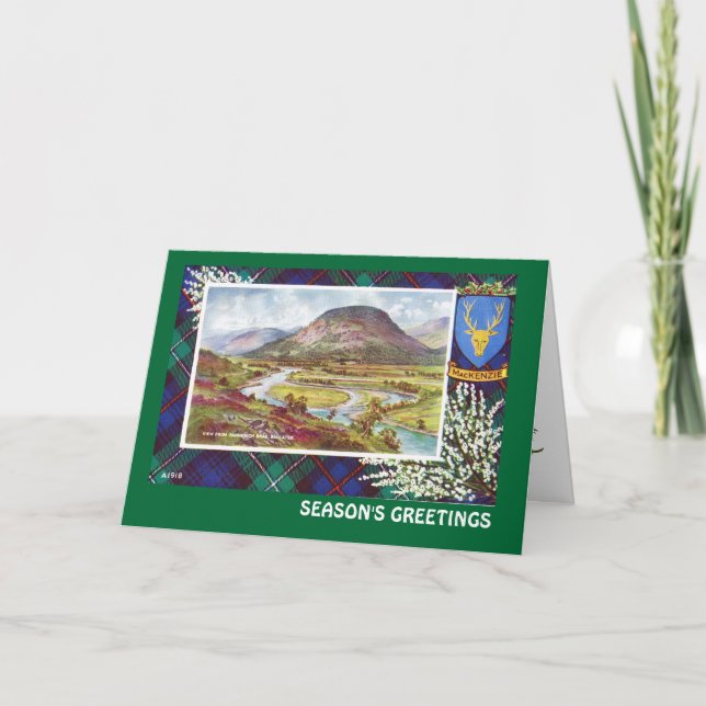 Cartão De Festividades Vintage Scotland, Seasons Saudações, Mackenzie, (Frente)