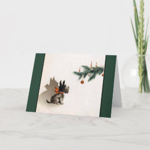 Cartão De Festividades Vintage Scotty Christmas Card