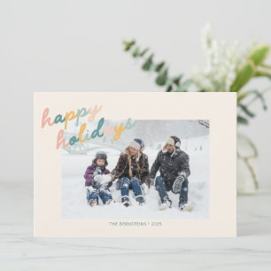 Cartão De Festividades Vintage Script Typografia Pastel Photo Happy