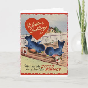 Cartão De Festividades Vintage Seeds for Romance Valentine's Day Card