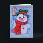 Cartão De Festividades Vintage Snowman<br><div class="desc">Vintage Snowman</div>