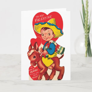 Cartão De Festividades Vintage Sombrero Valentine's Day Card