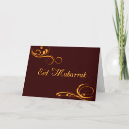 Cartão De Festividades Vintage Swirls - Eid Mubarrak