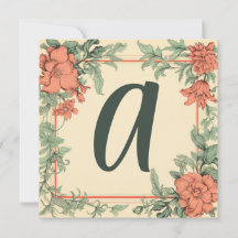 Vintage Terra Cotta & Green: Notecards Monogramas
