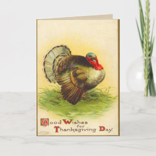 Cartão De Festividades Vintage Thanksgiving Card