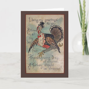 Cartão De Festividades Vintage Thanksgiving Card